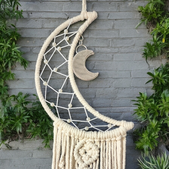 ๐๏ธ Macrame Moon Wall Hanging Dream Catcher Boho Decor - Picture 3 of 8